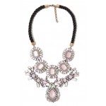 Pink Marquise Stones Statement Necklace 